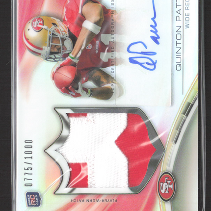2013 Topps Platinum Quinton Patton #ARP-QP Refractor Patch 0775/1000 RC Auto