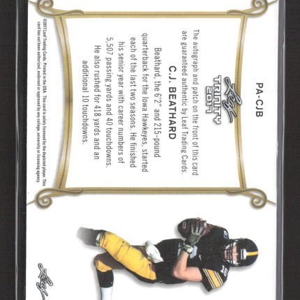 2017 Leaf Trinity C.J. Beathard #PA-CJB 19/25 Player-Worn Patch Auto
