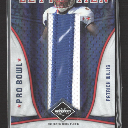 2009 Donruss Limited Lettermen Patrick Willis #9 Name Plate 5/6 Patch