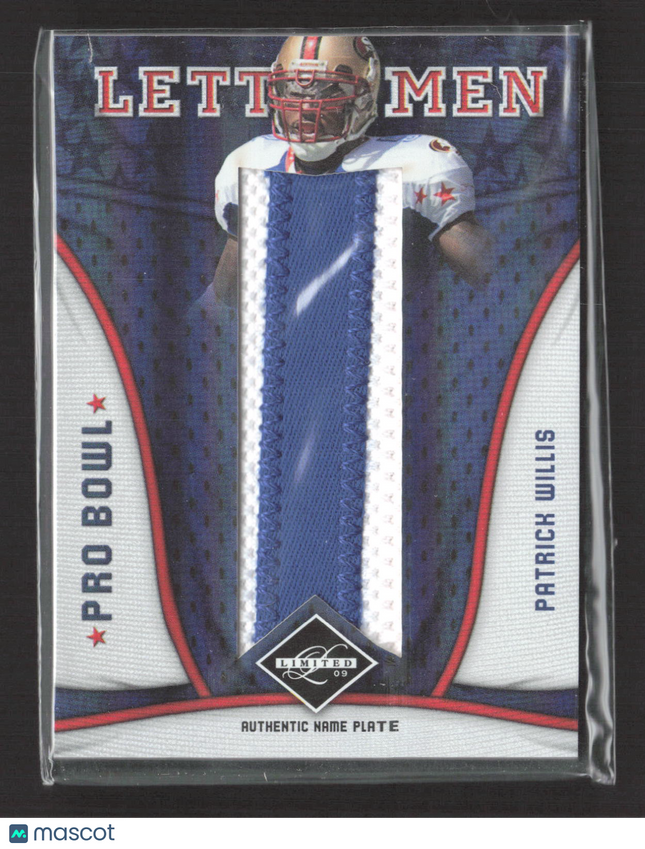 2009 Donruss Limited Lettermen Patrick Willis #9 Name Plate 5/6 Patch