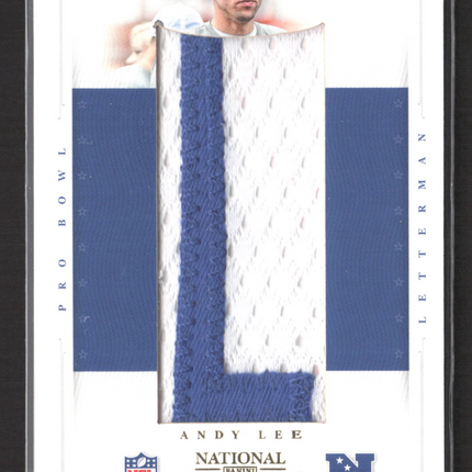 2013 Panini National Treasures Andy Lee #36 Pro Bowl Letterman Patch 1/3