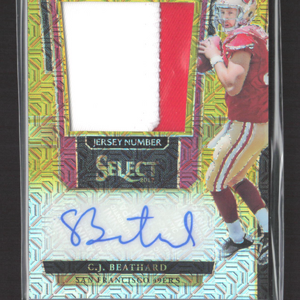 2018 Panini Select Prime Selections C.J. Beathard #NP-CJ 06/10 Patch Auto Gold