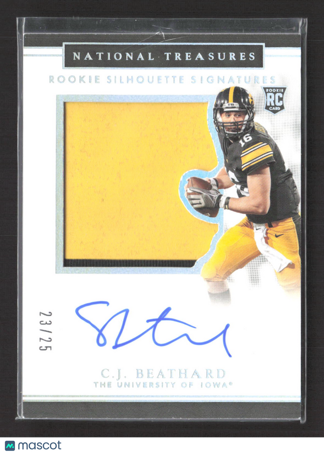 2017 National Treasures Collegiate Silhouette CJ Beathard #154 Patch RC Auto /25