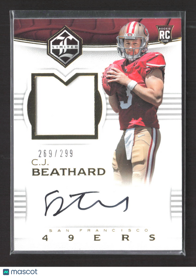 2017 Panini Limited C.J. Beathard #104 RC 269/299 Jersey Auto