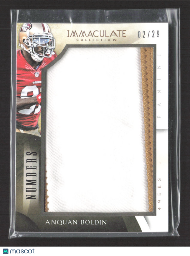 2015 Panini Immaculate Collection Anquan Boldin #IM-AB Numbers Patch 02/29