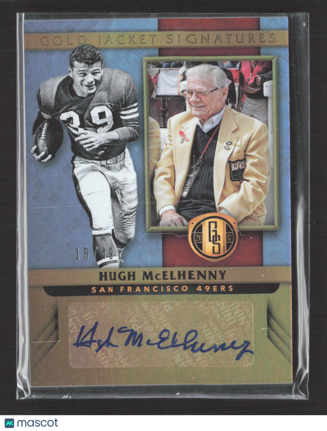 2017 Panini Gold Standard Gold Jacket Signatures Hugh McElhenny #GJ-HM Auto /49