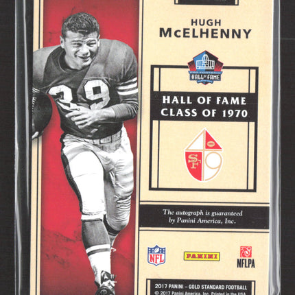 2017 Panini Gold Standard Gold Jacket Signatures Hugh McElhenny #GJ-HM Auto /49