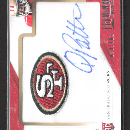 2013 Panini Prominence Quinton Patton #175 Patch 009/102 RC Auto