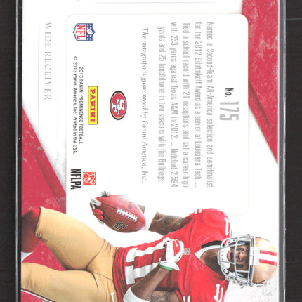 2013 Panini Prominence Quinton Patton #175 Patch 009/102 RC Auto