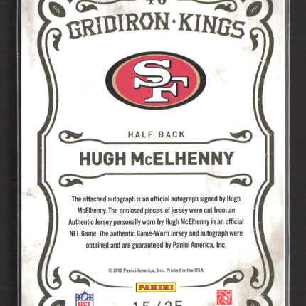 2010 Panini Threads Gridiron Kings Hugh McElhenny #46 Patch 15/25 Auto