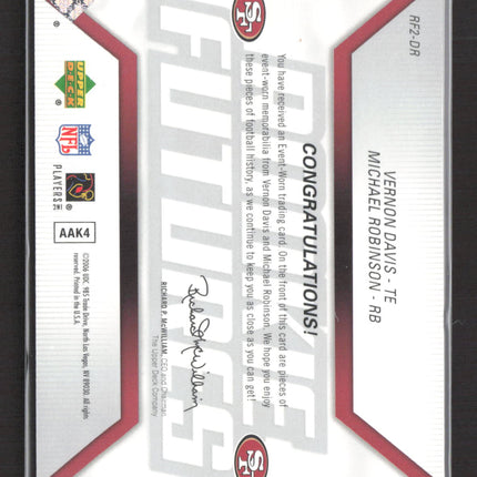 2006 Upper Deck Rookie Futures Michael Robinson Vernon Davis #RF2-DR Dual Jersey