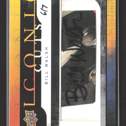 2008 Upper Deck Iconic Cuts Bill Walsh #UD-IC Cut Auto /7