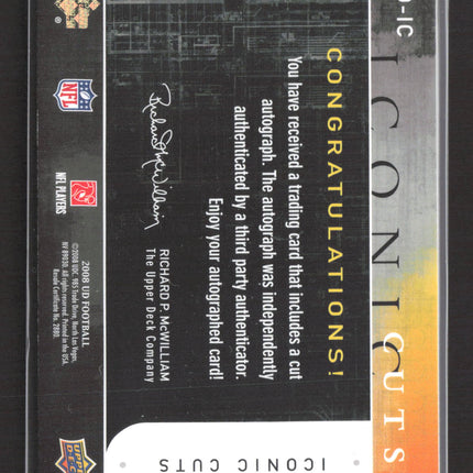 2008 Upper Deck Iconic Cuts Bill Walsh #UD-IC Cut Auto /7