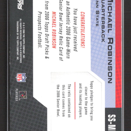2006 Topps Draft Picks & Prospects Michael Robinson #SS-MR Game Worn Logo Patch