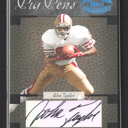 2005 Donruss Throwback Threads Pig Pens John Taylor #PP-15 035/100 Auto