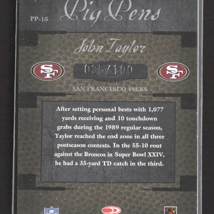 2005 Donruss Throwback Threads Pig Pens John Taylor #PP-15 035/100 Auto
