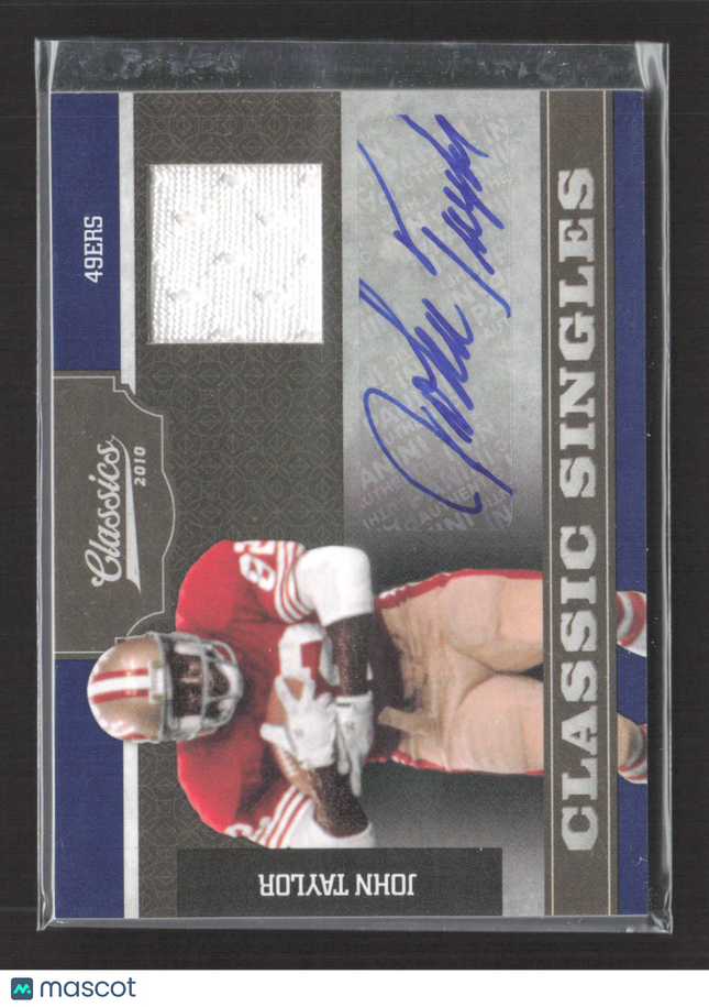 2010 Panini Classics Classic Singles John Taylor #16 Jersey Patch 13/15 Auto