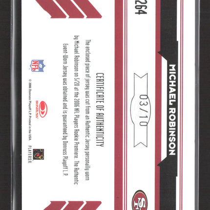 2006 Donruss Playoff Rookies & Stars Michael Robinson #264 Patch /10