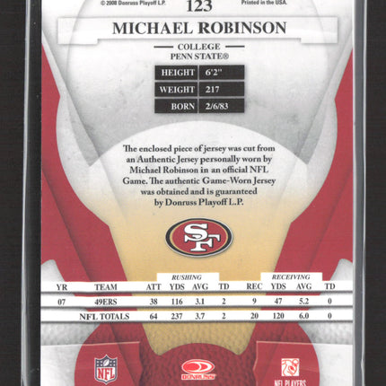 2008 Leaf Certified Materials Michael Robinson #123 Green Emerald Prime Patch /5