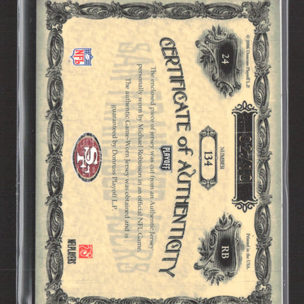2006 National Treasures Michael Robinson #134 Authentic Game-Worn Prime 02/10