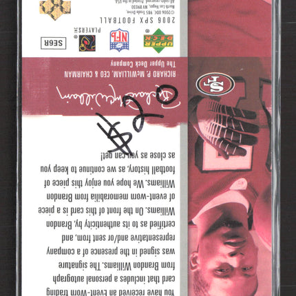 2006 Upper Deck SPx Brandon Williams #194 1442/1650 Rookie Jersey Auto
