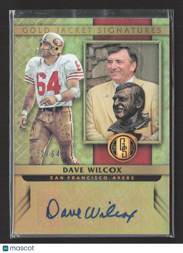 2017 Panini Gold Standard Gold Jacket Signatures Dave Wilcox #GJ-DW 32/64 Auto