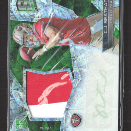 2017 Panini Spectra Prizm C.J. Beathard #205 Neon Green 22/50 Patch RC Auto