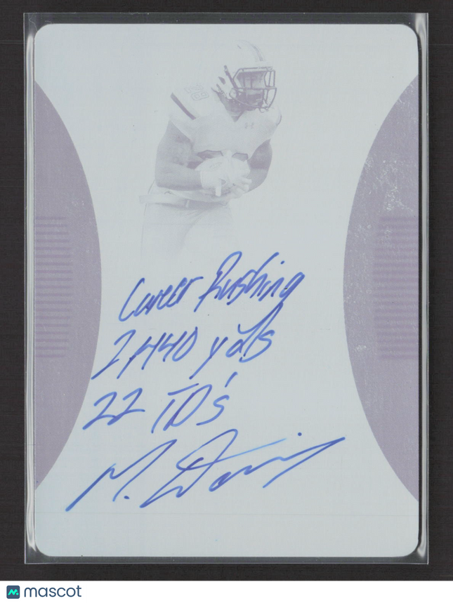 2015 Leaf Trinity Football Mike Davis #TS-MD1 Cyan Printing Plate Auto 1/1
