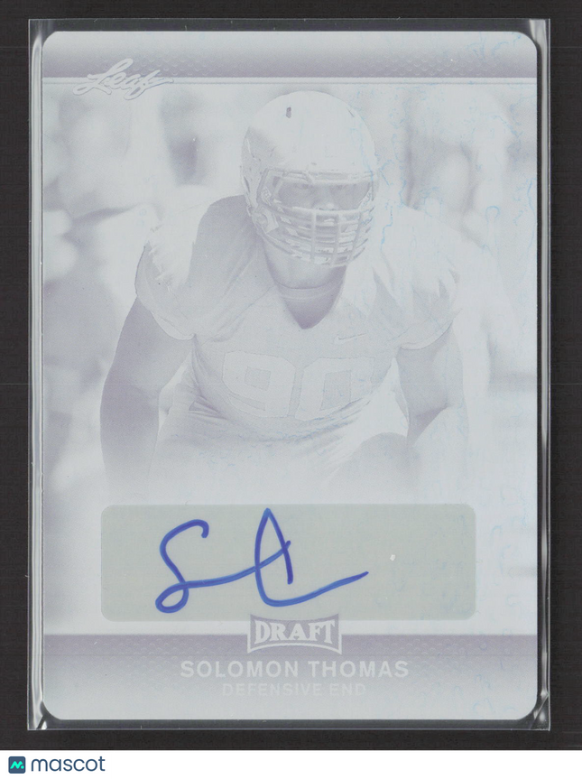 2017 Leaf Solomon Thomas #A-ST1 Cyan Printing Plate 1/1 Auto