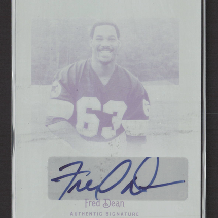 2012 Leaf Legends of Sport Fred Dean #BA-FD1 Black Printing Plate 1/1 Auto
