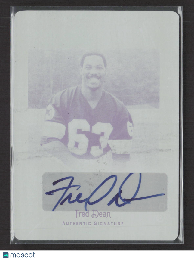 2012 Leaf Legends of Sport Fred Dean #BA-FD1 Black Printing Plate 1/1 Auto