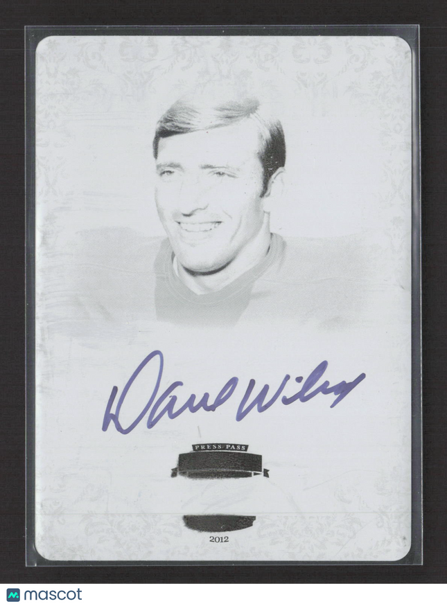 2012 Press Pass Legends HOF Dave Wilcox Black Printing Plate Auto 1/1