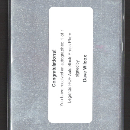 2012 Press Pass Legends HOF Dave Wilcox Black Printing Plate Auto 1/1