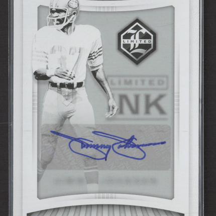 2017 Panini Limited Ink Jimmy Johnson #LI-JJ Black Plate Printing Plate 1/1 Auto