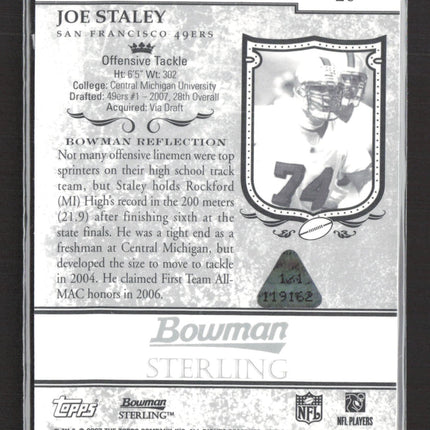 2007 Bowman Sterling Joe Staley #26 Cyan Printing Plate 1/1