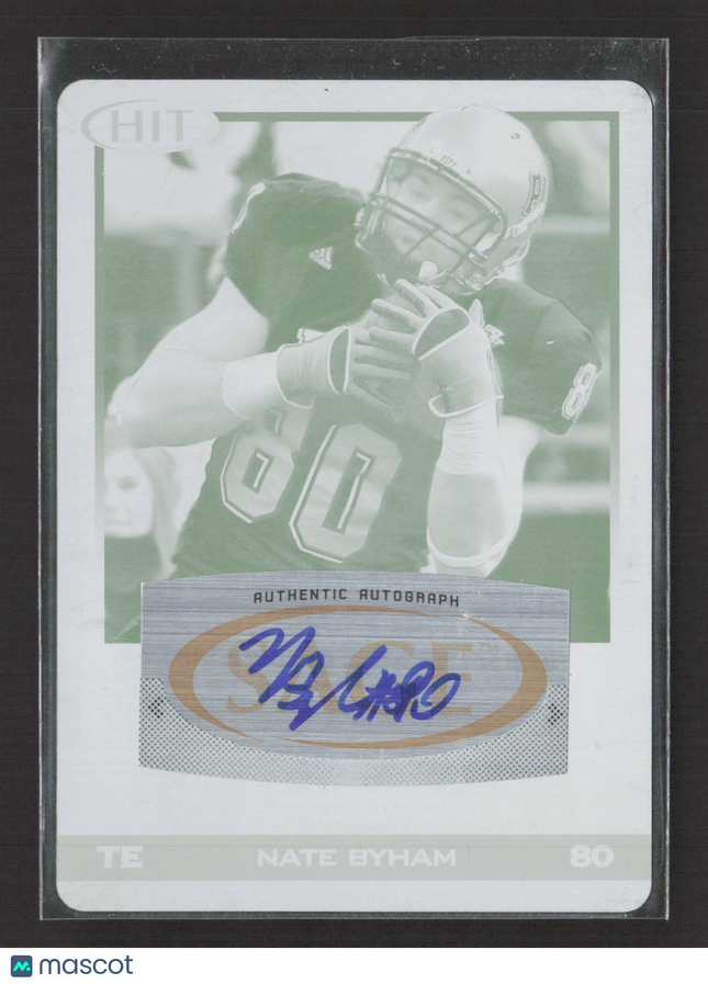 2010 SAGE HIT Football Nate Byham #A88 Cyan Printing Plate 1/1 Auto