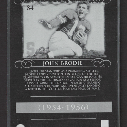 2008 Press Pass Legends John Brodie #84 Black Printing Plate 1/1