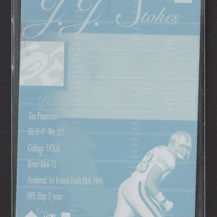 1997 Collector's Edge Extreme J.J. Stokes #121 Blue Printing Plate 1/1