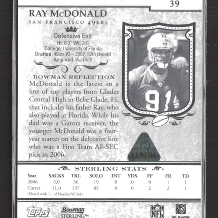 2007 Bowman Sterling Ray McDonald #39 Magenta Printing Plate RC 1/1