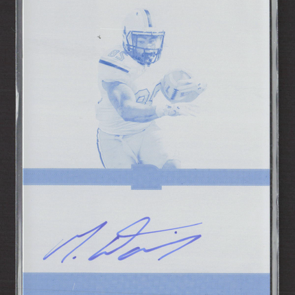 2015 Leaf Clear Football Mike Davis #BA-MD1 Cyan Printing Plate 1/1 Auto