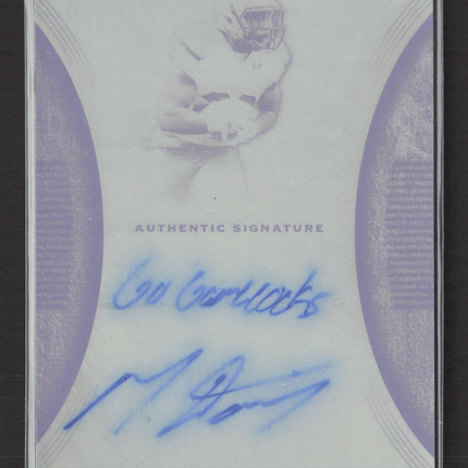 2015 Leaf Trinity Football Mike Davis #TS-MD1 Black Printing Plate 1/1 Auto