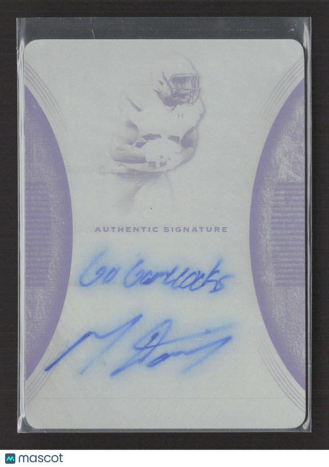 2015 Leaf Trinity Football Mike Davis #TS-MD1 Black Printing Plate 1/1 Auto