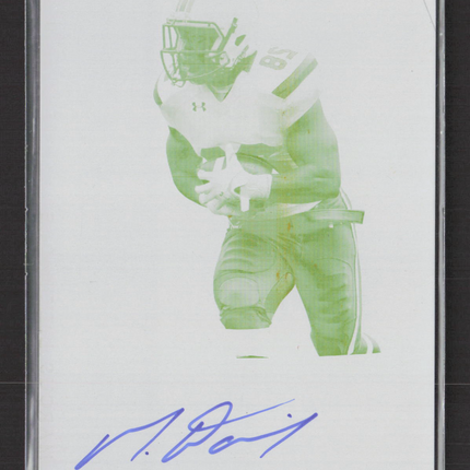 2015 Leaf Metal Draft Football Mike Davis #BA-MD1 Yellow Printing Plate 1/1 Auto