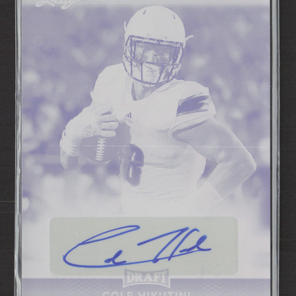 2017 Leaf Football Retail Cole Hikutini #A-CH4 Magenta Printing Plate 1/1 Auto