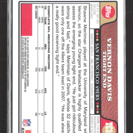 2008 Topps Chrome Vernon Davis #TC103 Cyan Printing Plate 1/1