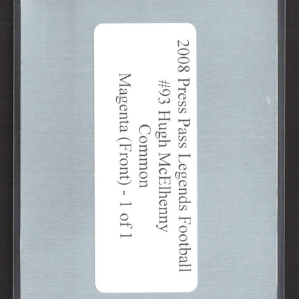 2008 Press Pass Legends Football Hugh McElhenny #93 Magenta Printing Plate 1/1