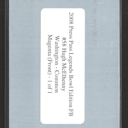 2008 Press Pass Legends Edition Hugh McElhenny #58 Magenta Printing Plate 1/1