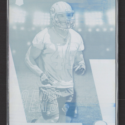 2017 Panini Absolute Football Matt Breida #165 Cyan Printing Plate 1/1