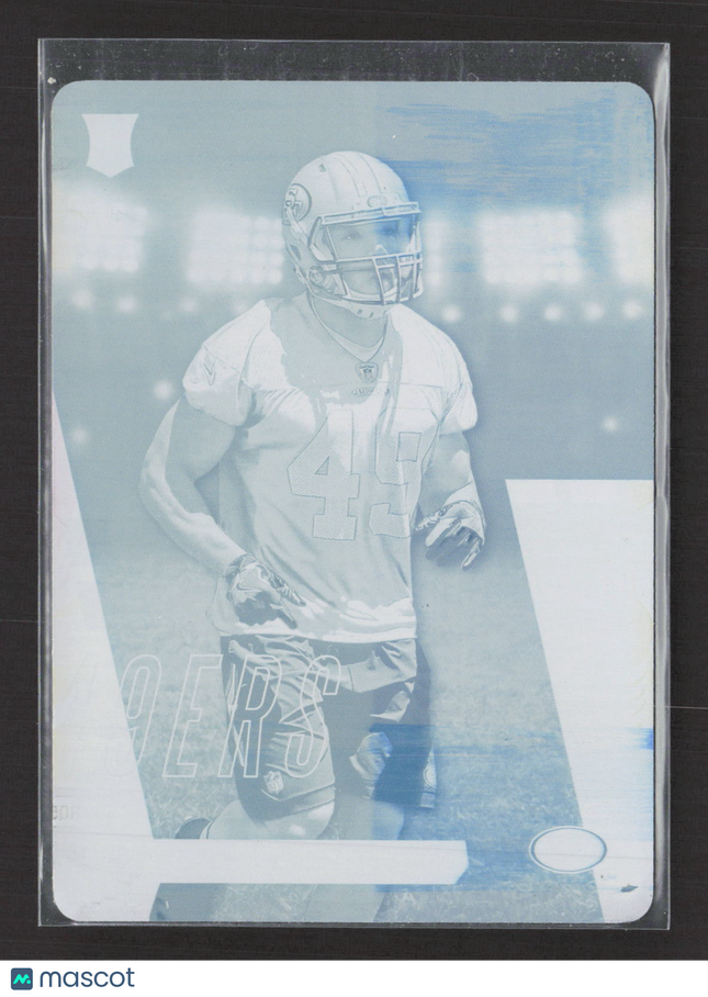 2017 Panini Absolute Football Matt Breida #165 Cyan Printing Plate 1/1