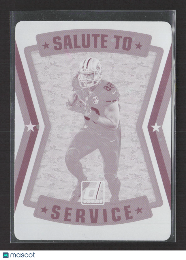 2018 Panini Plates & Patches Donruss Garrett Celek #15 Magenta Printing 1/1